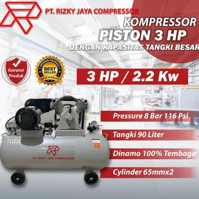 Promo Kompresor Angin 3 Hp Compressor Udara 2.2 Kw Kompresor Piston Cod