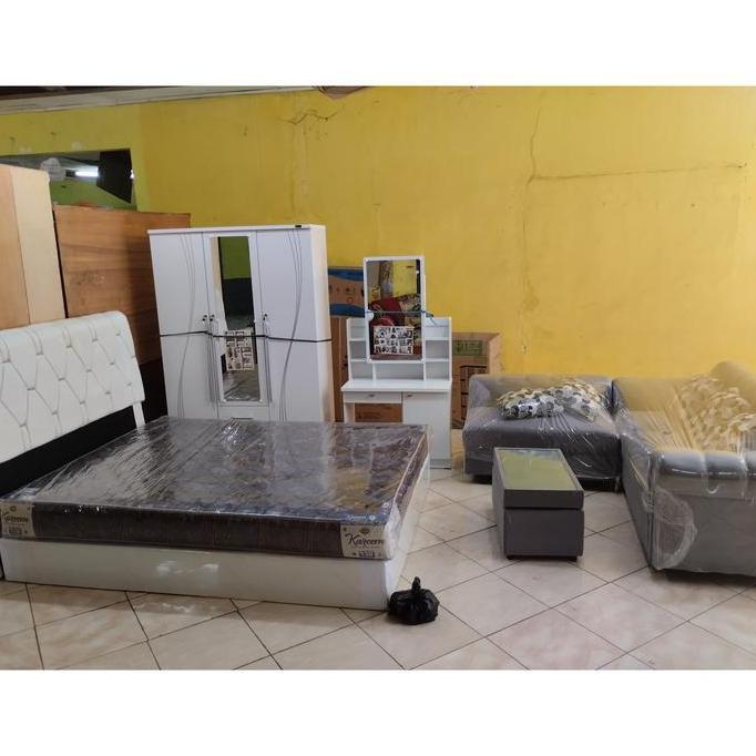 paket nikah 1 set tempat tidur Lemari pakaian meja rias sofa