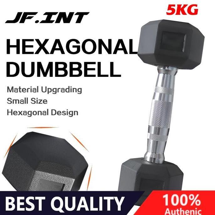 Dumbbell set peralatan fitness hexagonal dumbell 5kg BS