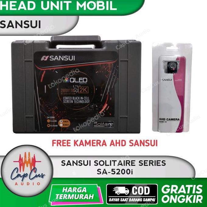 BEBAS ONGKIR - HEAD UNIT ANDROID 10 INCH SANSUI SOLITAIRE SA-5200i QLED 2K HI RES HD