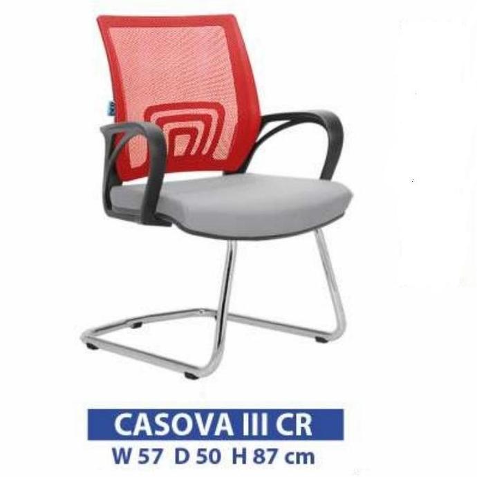 kursi kantor kursi hadap indachi casova model jaring kaki chrome