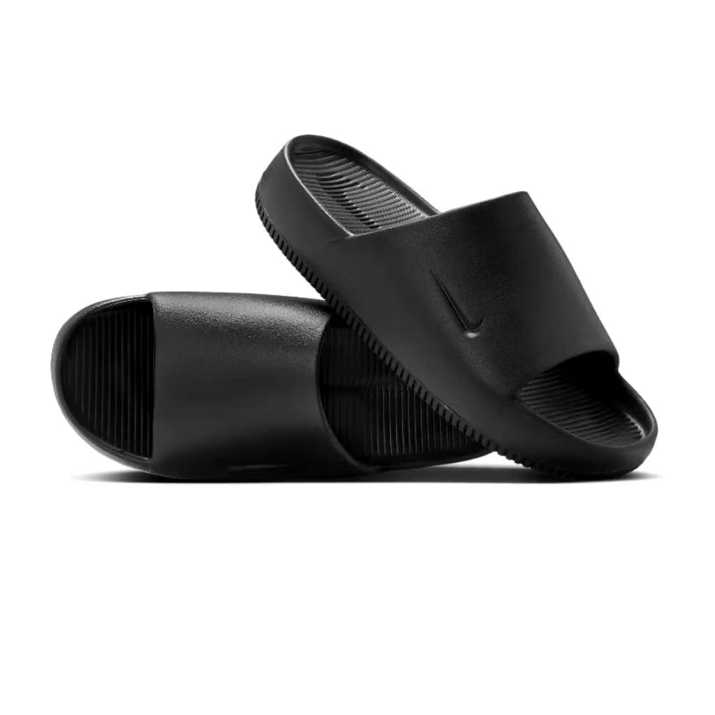 Sandal Slop Pria Karet EVA Empuk Model Sporty Hitam Polos - Sandal Slide Casual Anti Slip