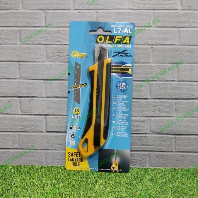 HIMIKO Pisau Cutter 18mm Snap-Off Blade Cutter L-7-AL (L7-AL) OLFA