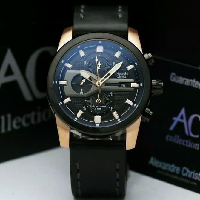 Best Deal ALEXANDRE CHRISTIE AC6270 AC 6270 BLACK ROSEGOLD Leather Bla