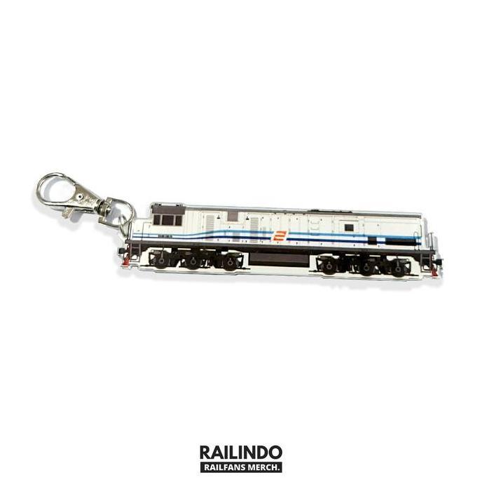Railindo - Gantungan Kunci Lokomotif Kereta Api Seri CC 201 Livery "PERUMKA" Side View (Panjang)