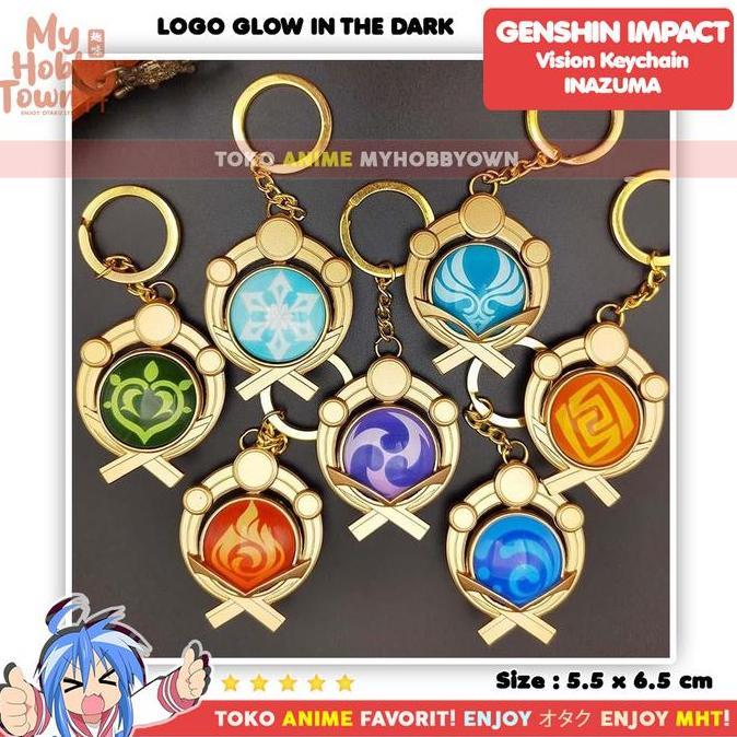 Gantungan Kunci Vision Genshin Impact INAZUMA Glow In The Dark
