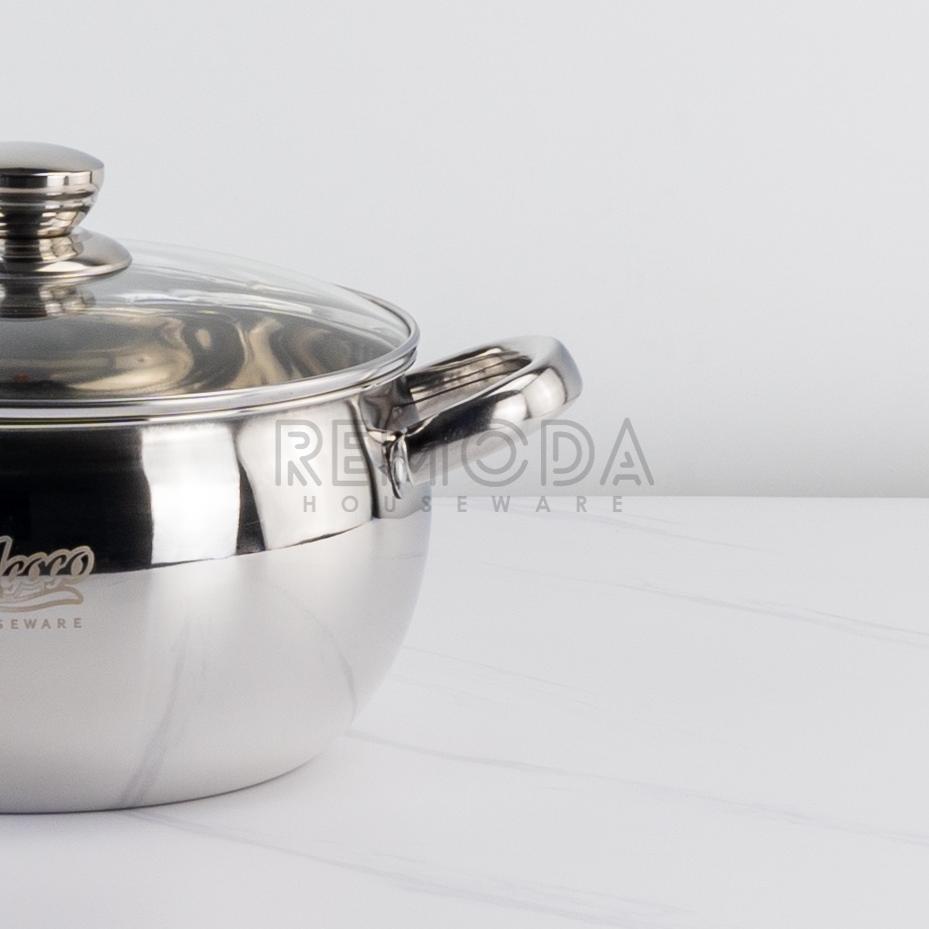 Agogo Soup Pot Silver & Gold 20-24Cm Stainless Steel