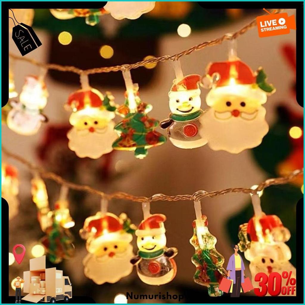 Lampu Led 2 Meter Batre Natal / Lampu Dekorasi Pohon Natal Christmas/ Lampu String Natal / Lampu Dek