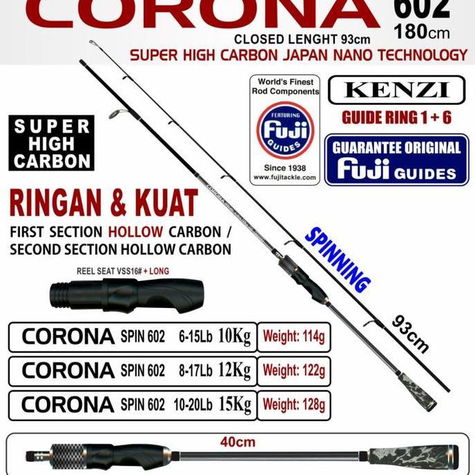 joran pancing kenzi corona 180 cm 602 pilihan. 10 12 15kg