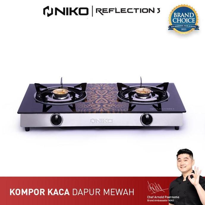 Kompor Gas 2 Tungku Kaca - NIKO Reflection