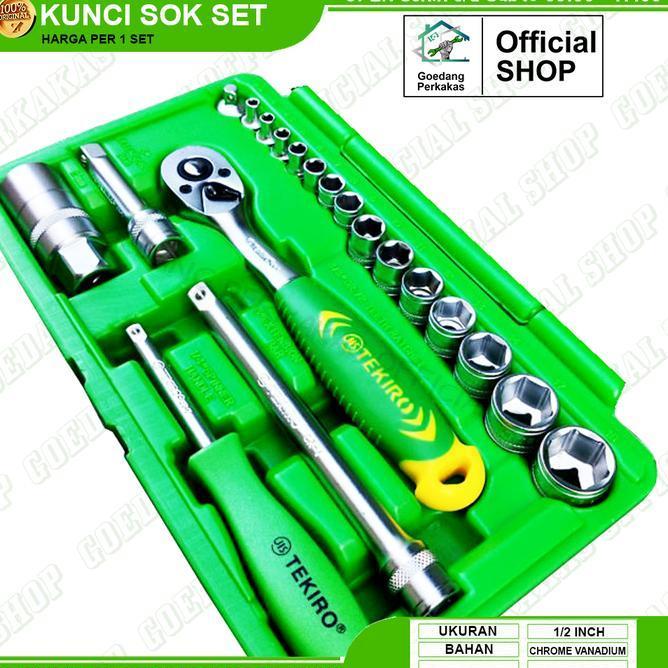 Kunci Sok Set Tekiro 21 Pcs Chrome Vanadium Soet 12 Inch