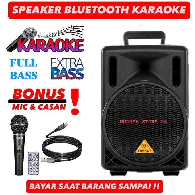 Speaker Bluetooth Karaoke Ukuran Jumbo Extra Mega Bass Gratis Mic / Salon Aktif Polytron Kimiso Terb