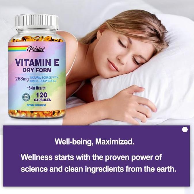 Bahan Baku Berkualitas Tinggi - Suplemen Kapsul Vitamin E - Antioksidan - 120 Kapsul/Botol - 268 Mg 
