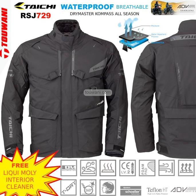 Promo Jaket Motor ADV RS Taichi RSJ729 Kompass All Season Waterproof Black Diskon