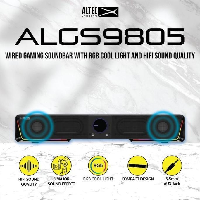 Speaker Altec Lansing Soundbar RGB ALGS9805 Wired Gaming Soundbar