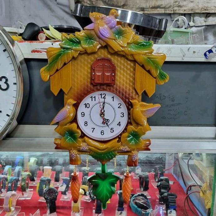 BEBAS ONGKIR - jam dinding klasik burung kikuk dan bandulan bergoyang burung Mesin sweep