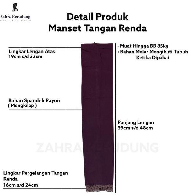 Premium Manset Tangan Renda Manset Lengan Muslim Wanita Hijab