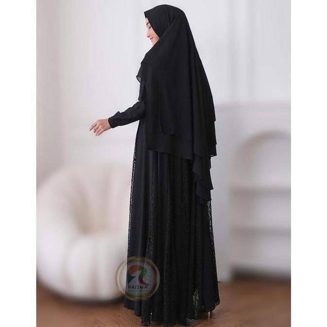 Raisma - Zubaidah Gamis Hitam Syari Set Khimar