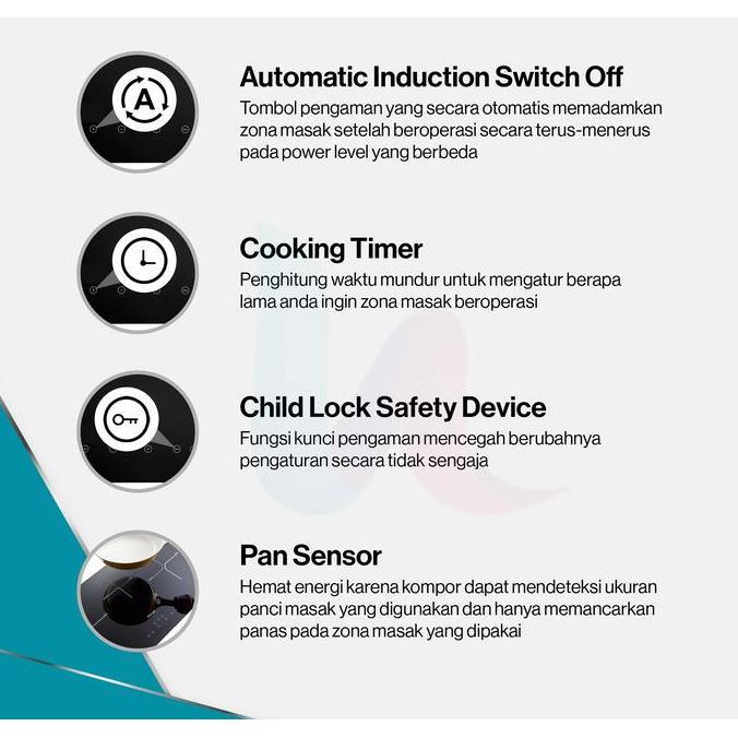 kompor tanam listrik induksi 1 tungku RINNAI RB 3011 HCB Rinai ORI