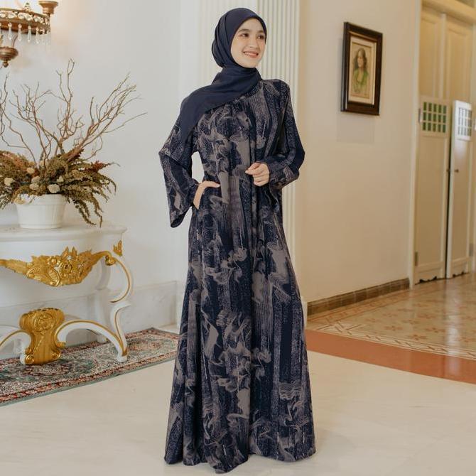 Lozy Hijab - Syifa Dress & Blouse Lozy X Cut Syifa (Abaya Gamis Atasan Blouse Motif Abstrak Bahan Co