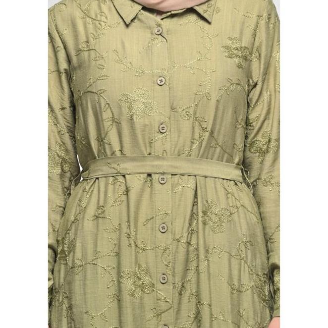 Puricia Gamis Wanita Dress Muslim Lebaran Aida Sage