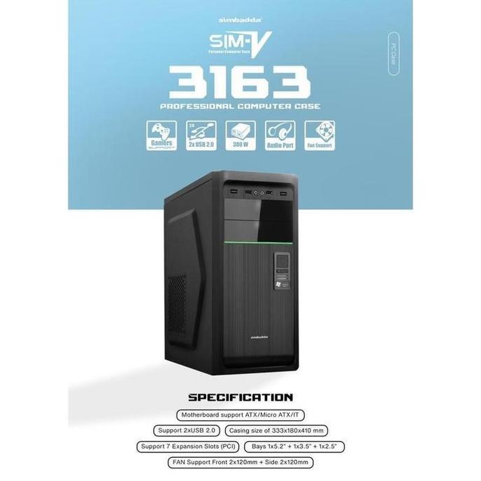 NEW Case / Casing SIMBADDA SIM-V 3163 with 380W PSU