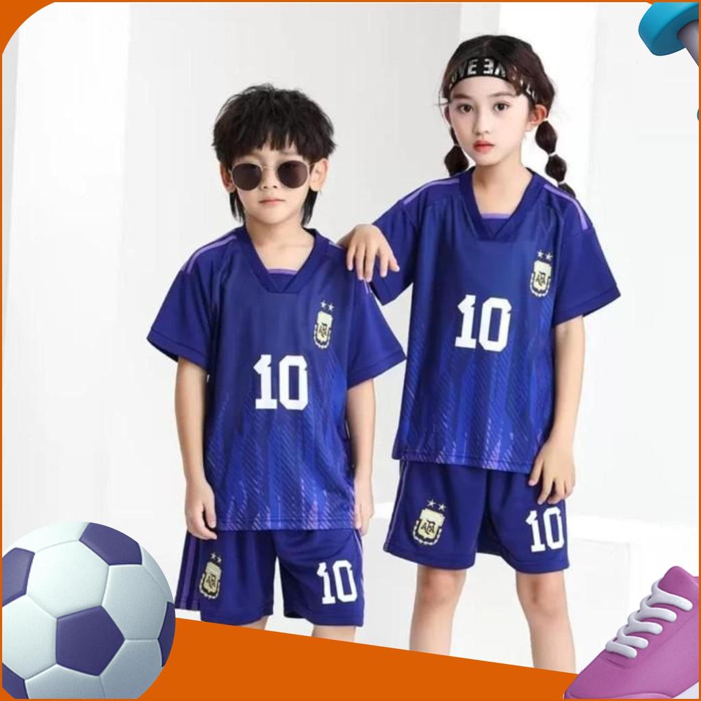 Jersey Baju Bola Anak Argentina Kids (Baju+Celana+Kaos Kaki) - Putih Biru, 18