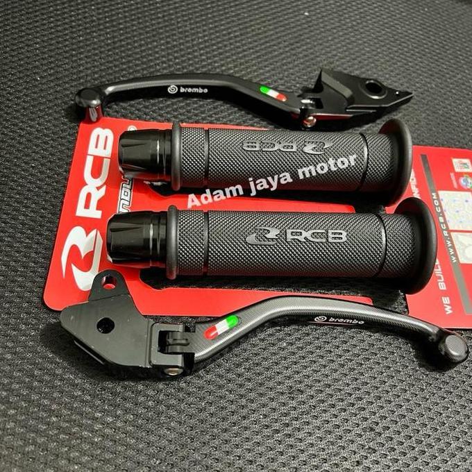 Promo PAKET 3IN1 HANDLE REM LIPAT BLACK + HANDGRIP RCB HG55 + JALU STANG FULL CNC / VARIO 125 NEW ES
