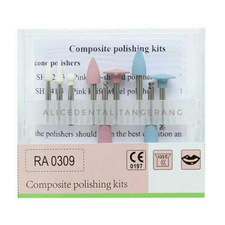 Dental composite polishing kit bur poles komposit gigi low speed lowspeed arkansas stone enhance pol