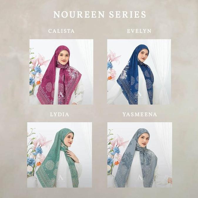 Authentism - Noureen Raya Series Exclusive Pattern Printed Scarf Kerudung Segi Empat Voal Twilla Can