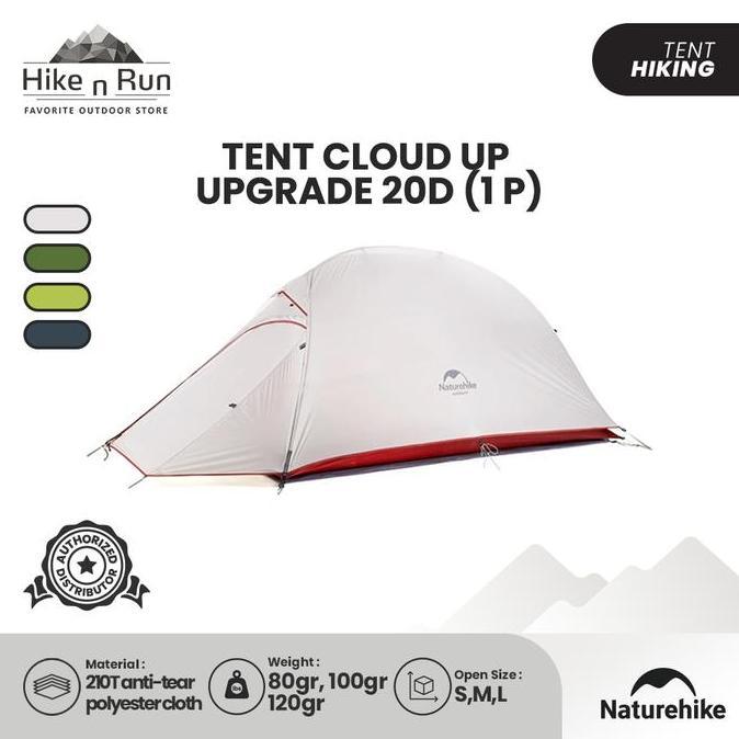 Tenda Camping Naturehike 20D Cloud 1P Tent Upgrade Version Nh18T010-T