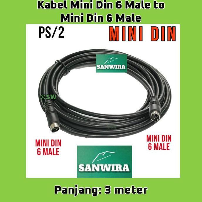 NEW Kabel Mini Din 6 Male to Mini Din 6 Male - panjang : 3 meter