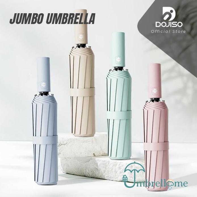 Payung Otomatis Jumbo 12 Rusuk Ganda Super Besar Anti Hujan UV - Dojiso Sport Official murah