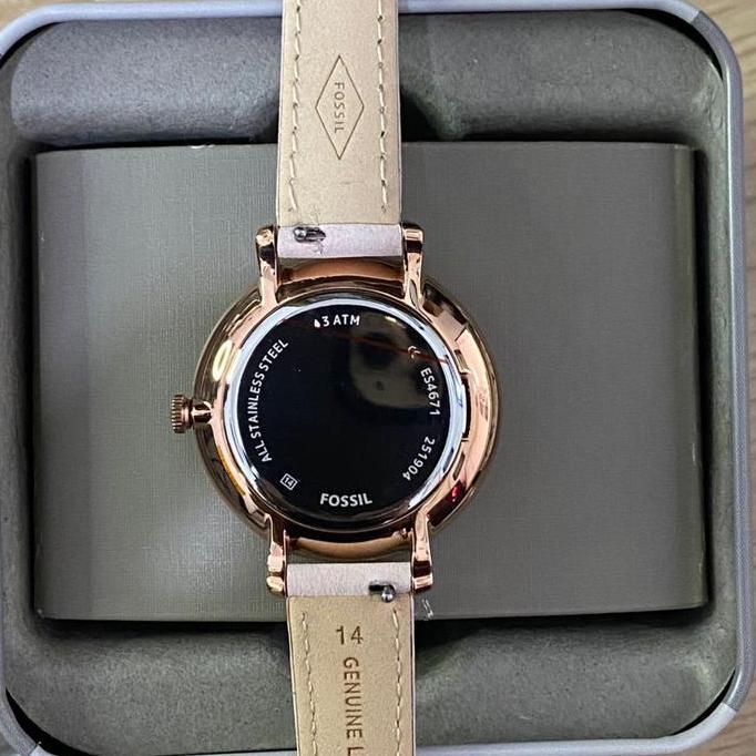 Ready Jam Tangan ES4671 dial white Leather strap 36mm