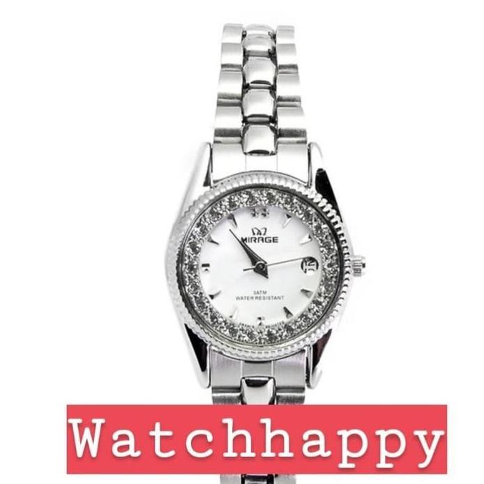 Ready Jam Tangan Mirage Wanita Original RX 1580L Silver Permata Bestseller