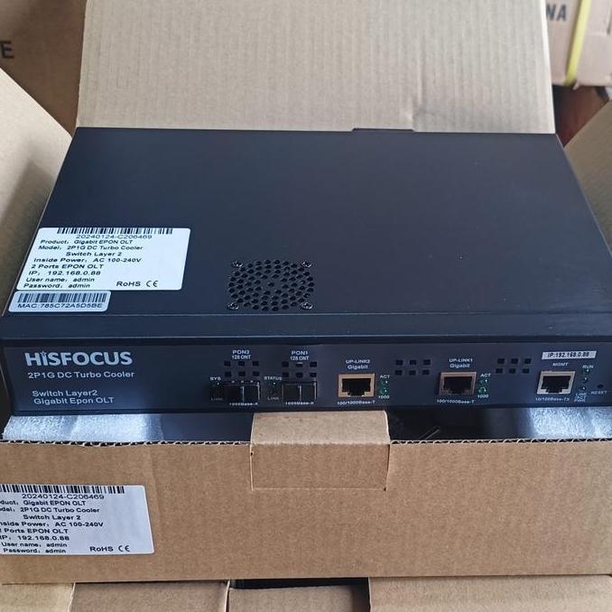 TERBARU - OLT HISFOCUS 2 PON EPON Total 256 USER NEW