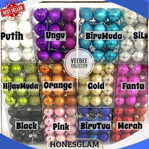COD Hiasan Bola Pohon natal 3cm/ bola hias pohon natal/ aksesoris pohon / hiasan natal