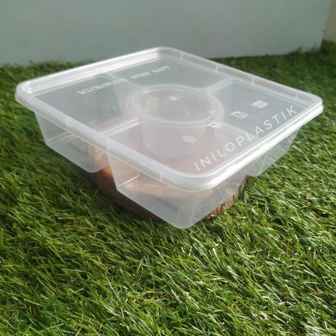 [25pcs] Thinwal DM 1000ml Sekat 5 / Thinwall Kotak Plastik 1000 ml