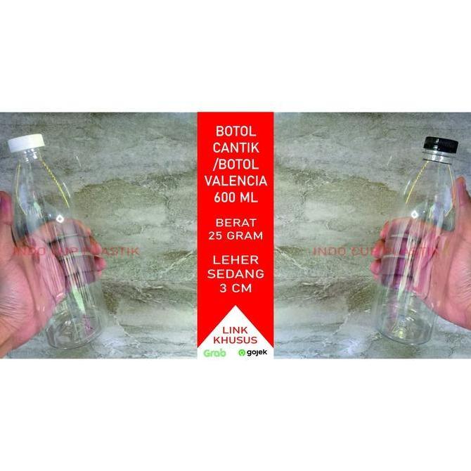 Botol Cantik 600 ml / Botol Plastik 600ml / Botol Valencia 600ml(25gr)