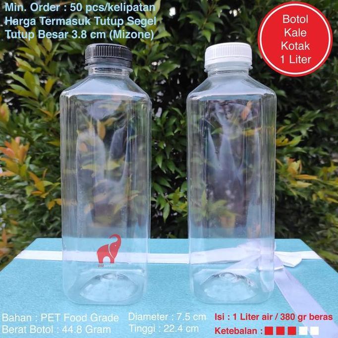 Botol Plastik Kale Kotak 1 Liter - Botol Kick 1 Liter - Botol Jus PET