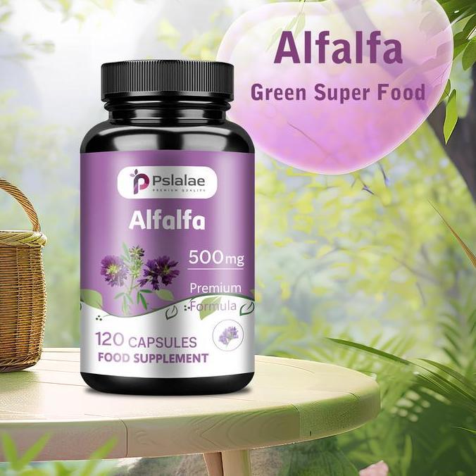Pslalae-Kapsul Vegetarian Alfalfa-Suplemen Vitamin, Mineral, Dan Klorofil Yang Dibutuhkan-Suplemen A