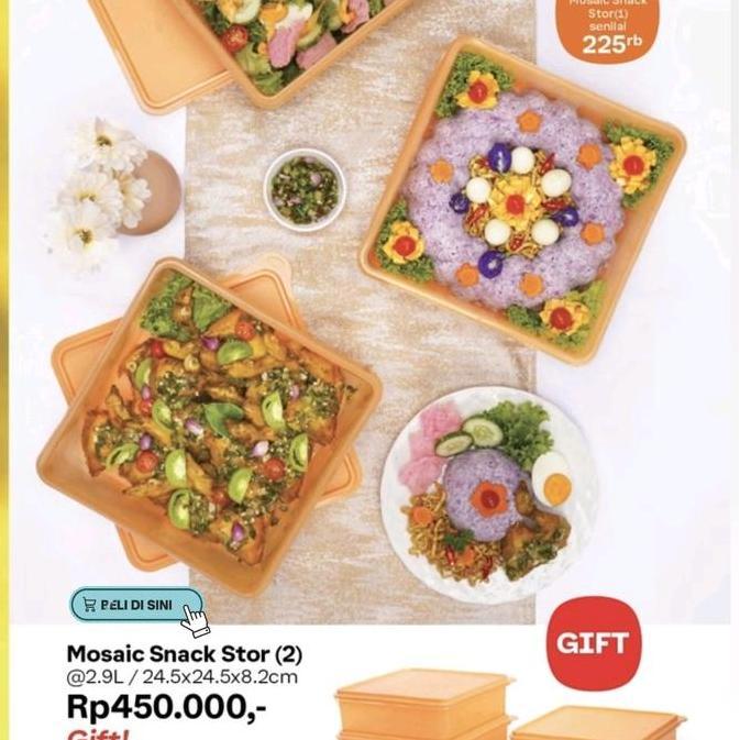 mosaic snack stor mosaic snack store tupperware 2.9L harga satuan wadah penyimpanan