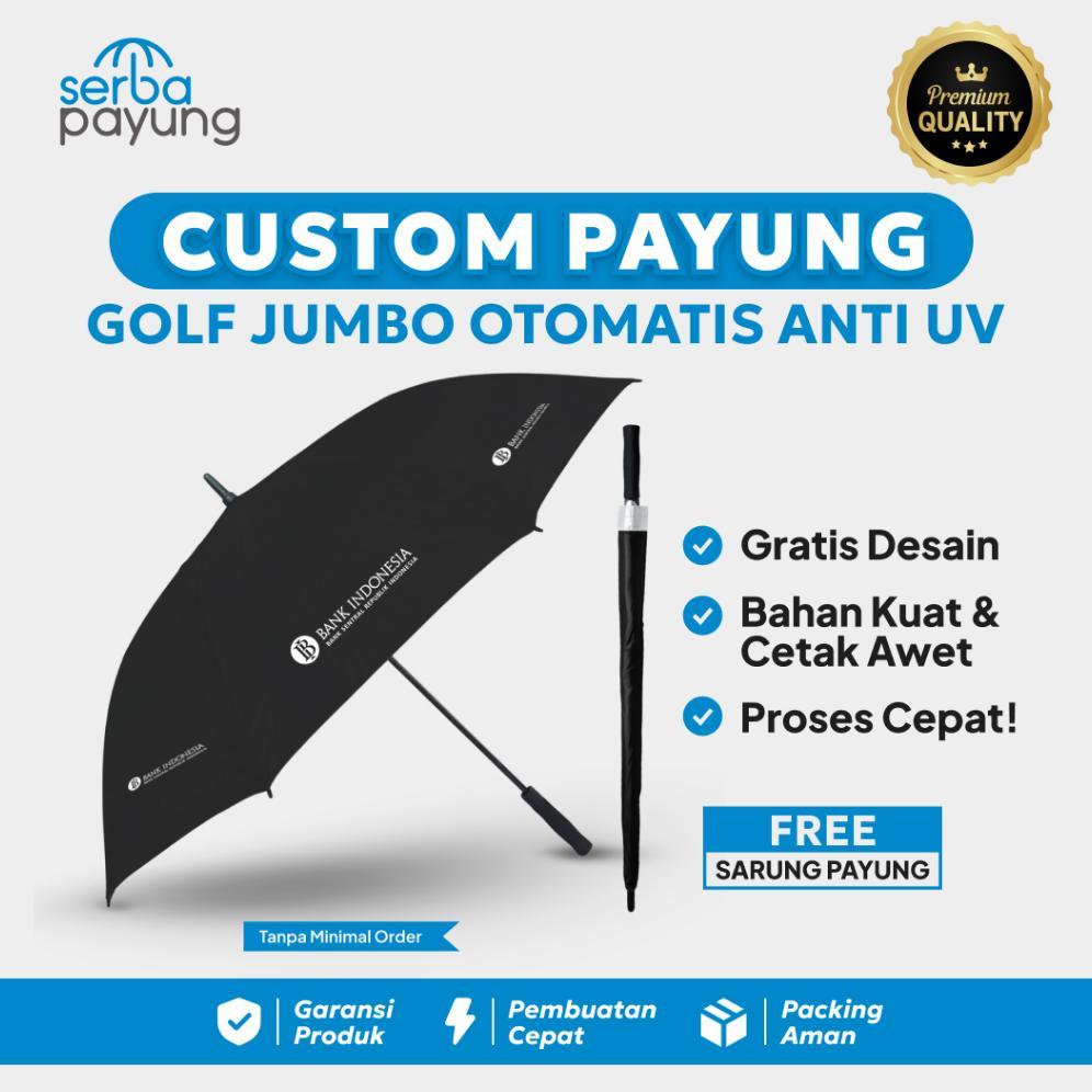 SERBA PAYUNG - Souvenir Payung Custom Golf Otomatis Jumbo Anti UV // Payung Custom Logo // Payung Cu