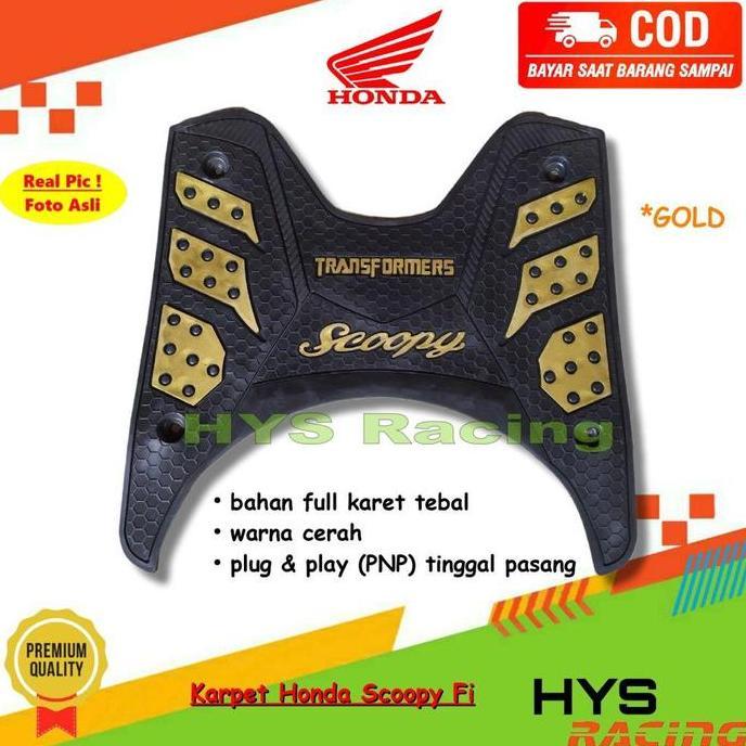 Promo HYC Karpet Honda Scoopy Fi ESP Tahun 2013 2014 2015 2016 2017 2018 2019 - Alas Pijakan Kaki Va