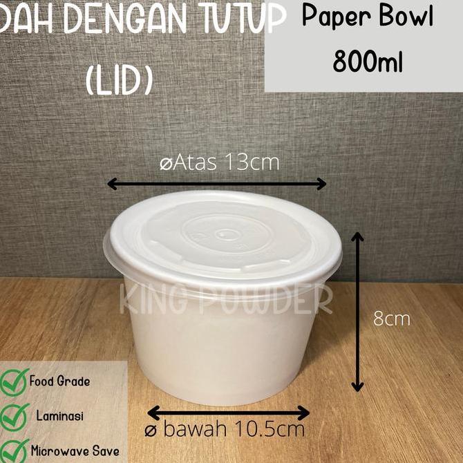 KHUSUSOJOL Paper Bowl 360ml/500/650/800/Rice Bowl/Tempat Nasi/BOWL+LID
