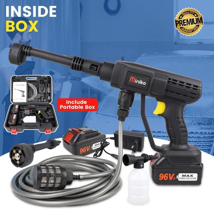 Cordless Jet Cleaner  96V Jet Cleaner -Alat Cuci Motor/Mobil/Ac 6 Mode Semprot Jet Steam Car Kendara