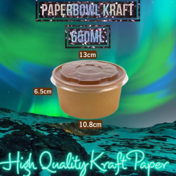Paper bowl Kraft 650ml NESTO Paper bowl Coklat 22oz Paper bowl 650ml