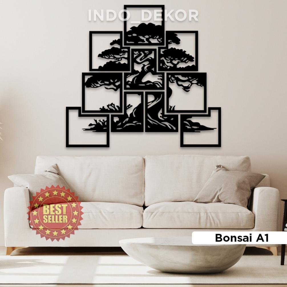 Hiasan Dinding Hexagonal Elegan Laser Cut 3D Hiasan Dinding Ukuran Besar Ukiran Kayu (Monstera)