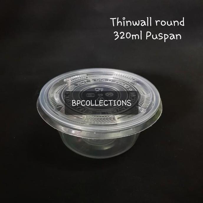 1 PAK THINWALL 320ML 400 450 ml MANGKOK PLASTIK PUSPAN ECER