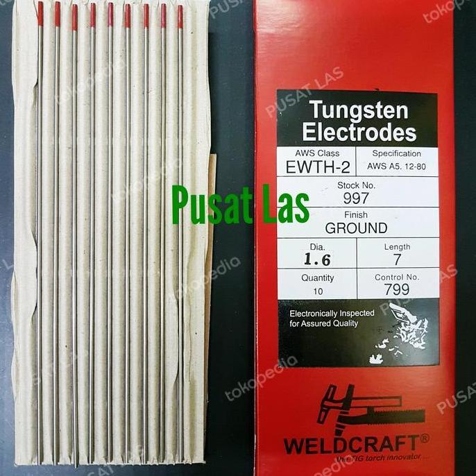 Ganilema_seven - Tungsten Jarum Las Argon 1,6mm Panjang 175mm WELDCRAFT 10pcs/Box